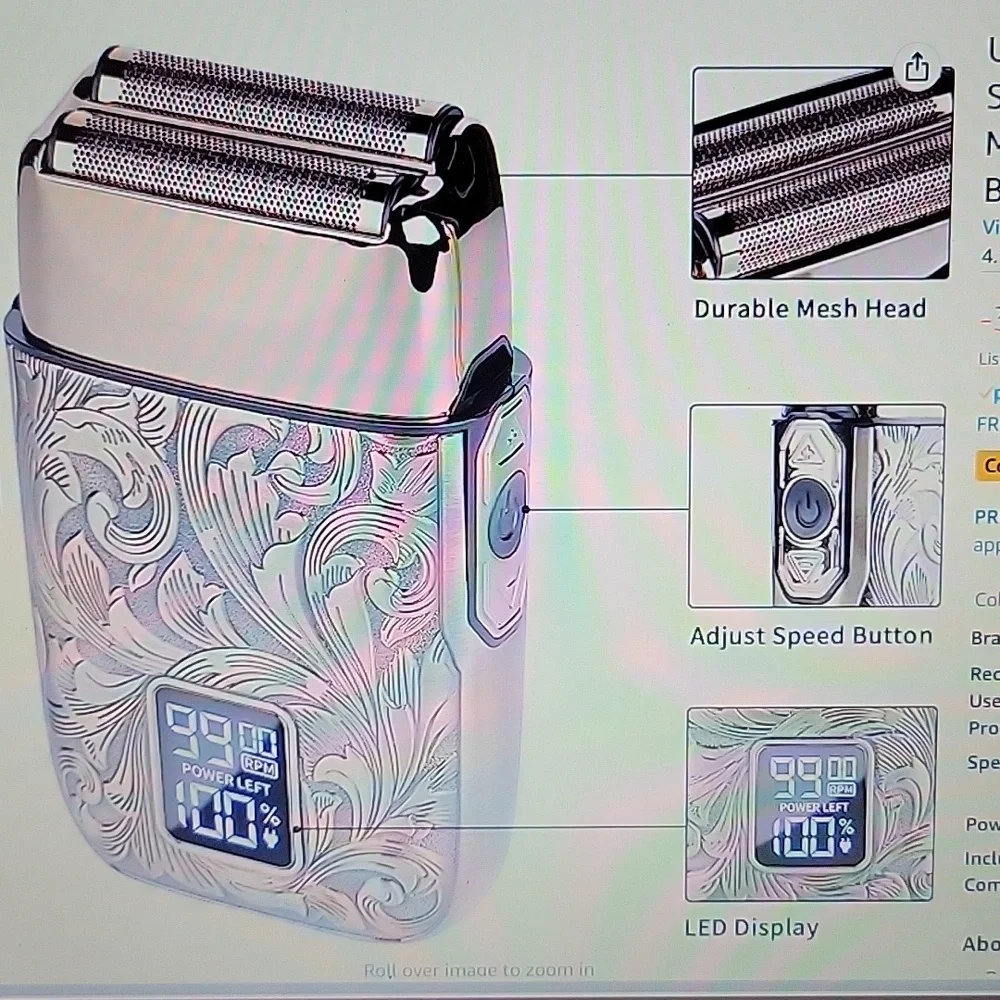 Ufree Titanium Double Foil shaver electric razor 3 speed close shave LED NEW